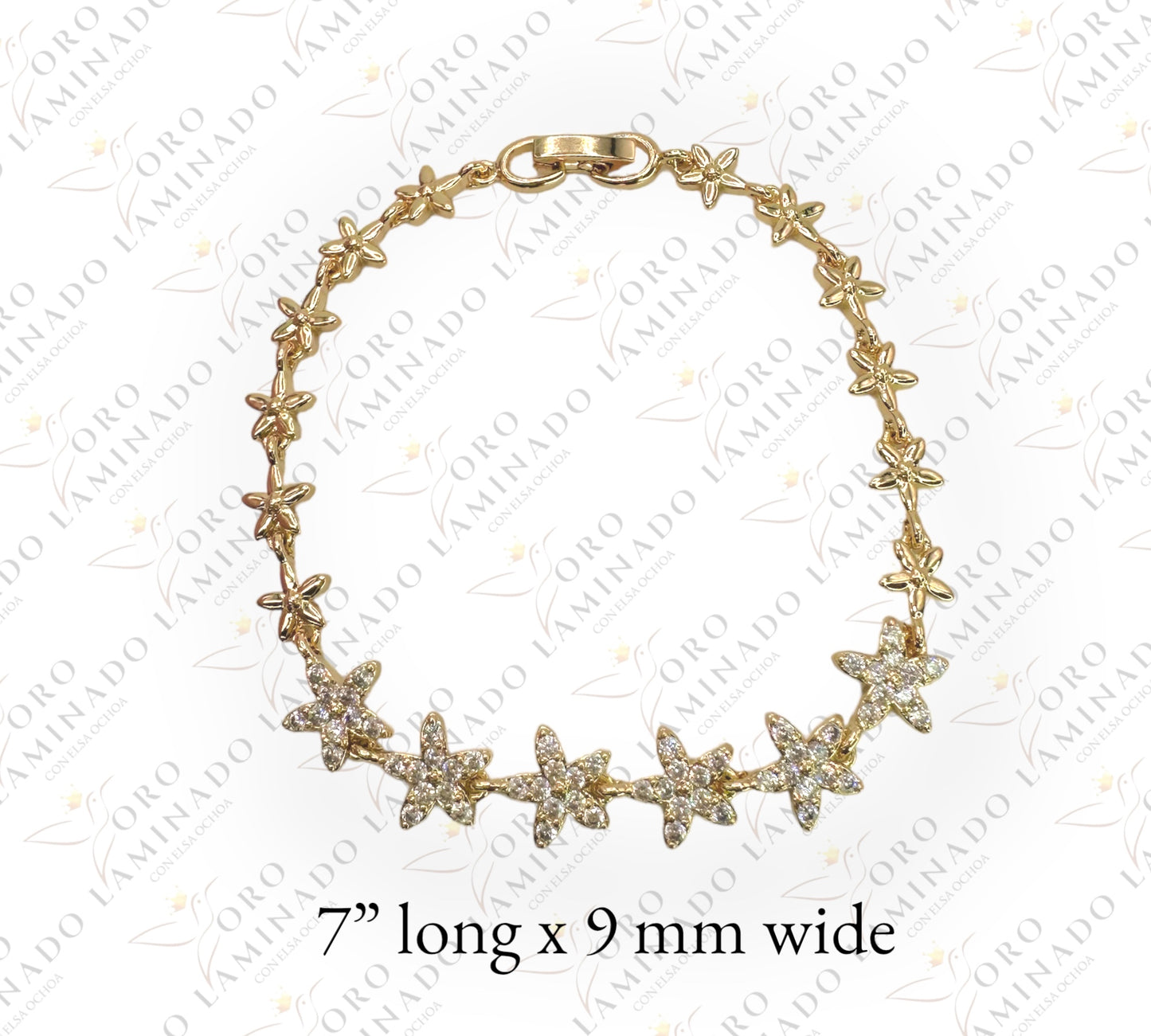 Pave six flower bracelet G224