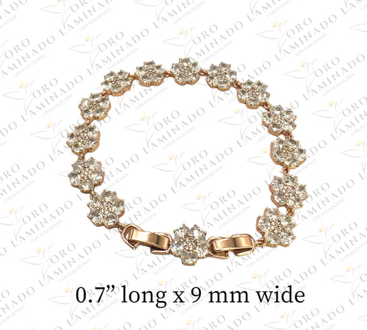 Flower bracelet with white stone G275