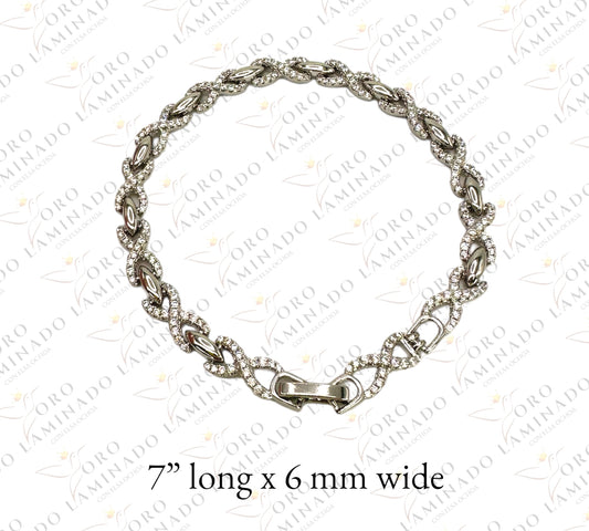 Silver Pave infinity bracelet G281