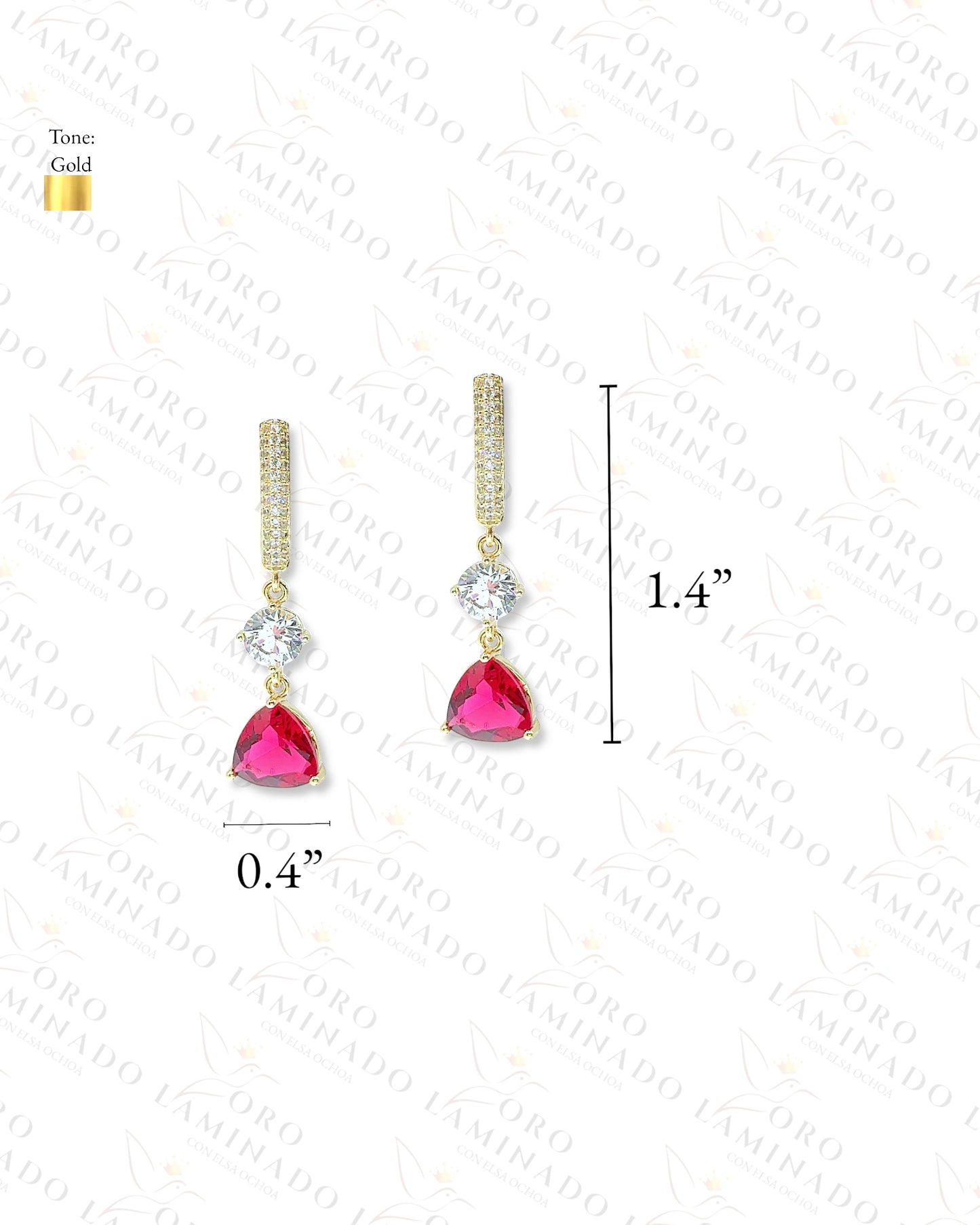 High Quality Pink Stone Earrings Y478