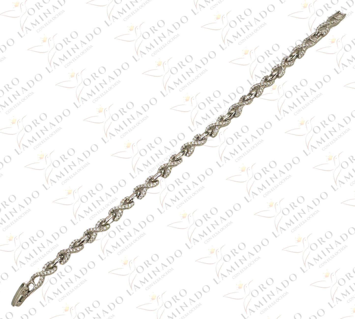 Silver Pave infinity bracelet G281