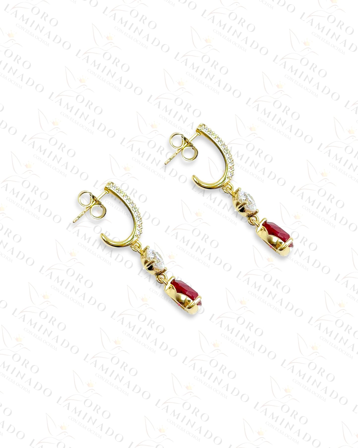 High Quality Pink Stone Earrings Y478