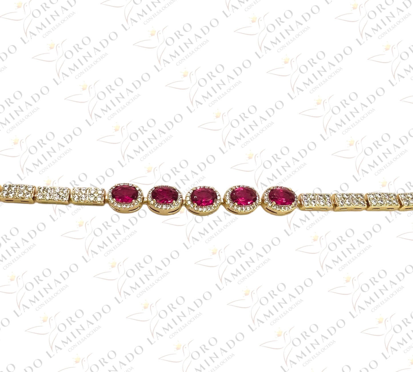 High Quality Bracelet with red stones and shiny stones G285