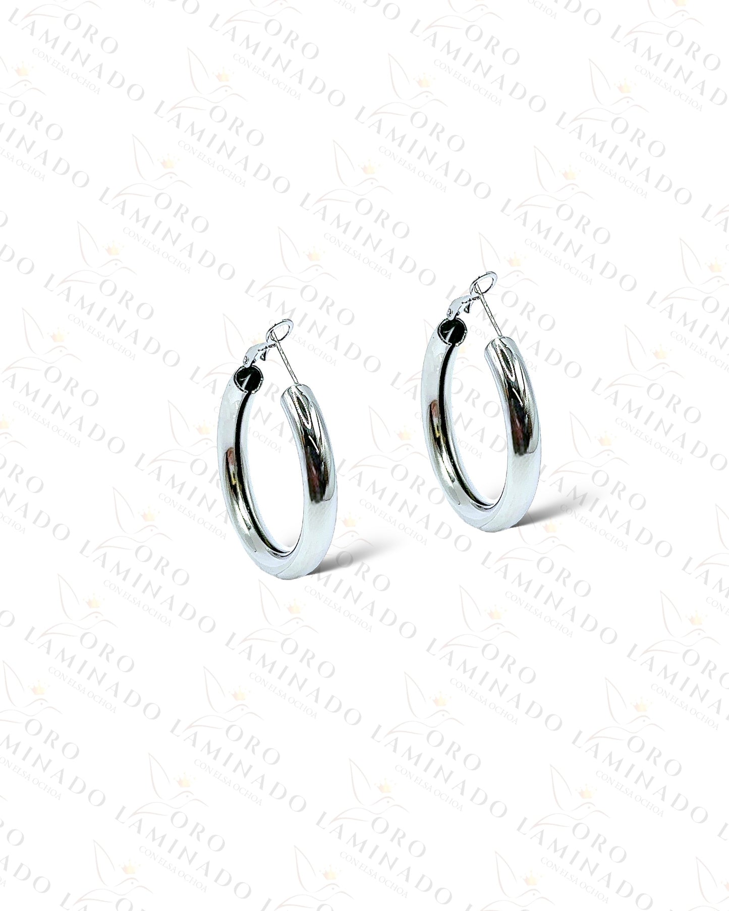 High Quality Plain Silver Hoop Earrings B335