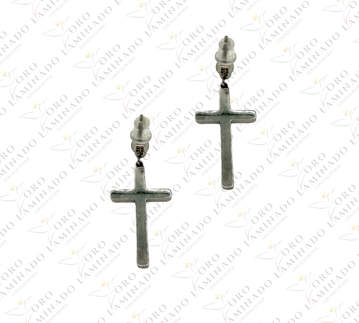 Black cross earrings B302