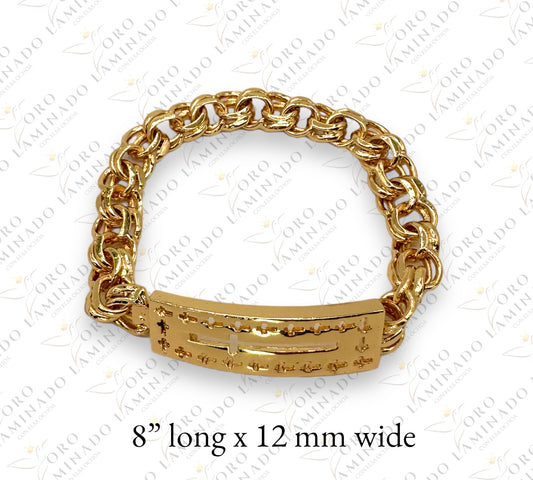 Plate bracelet with cross G346