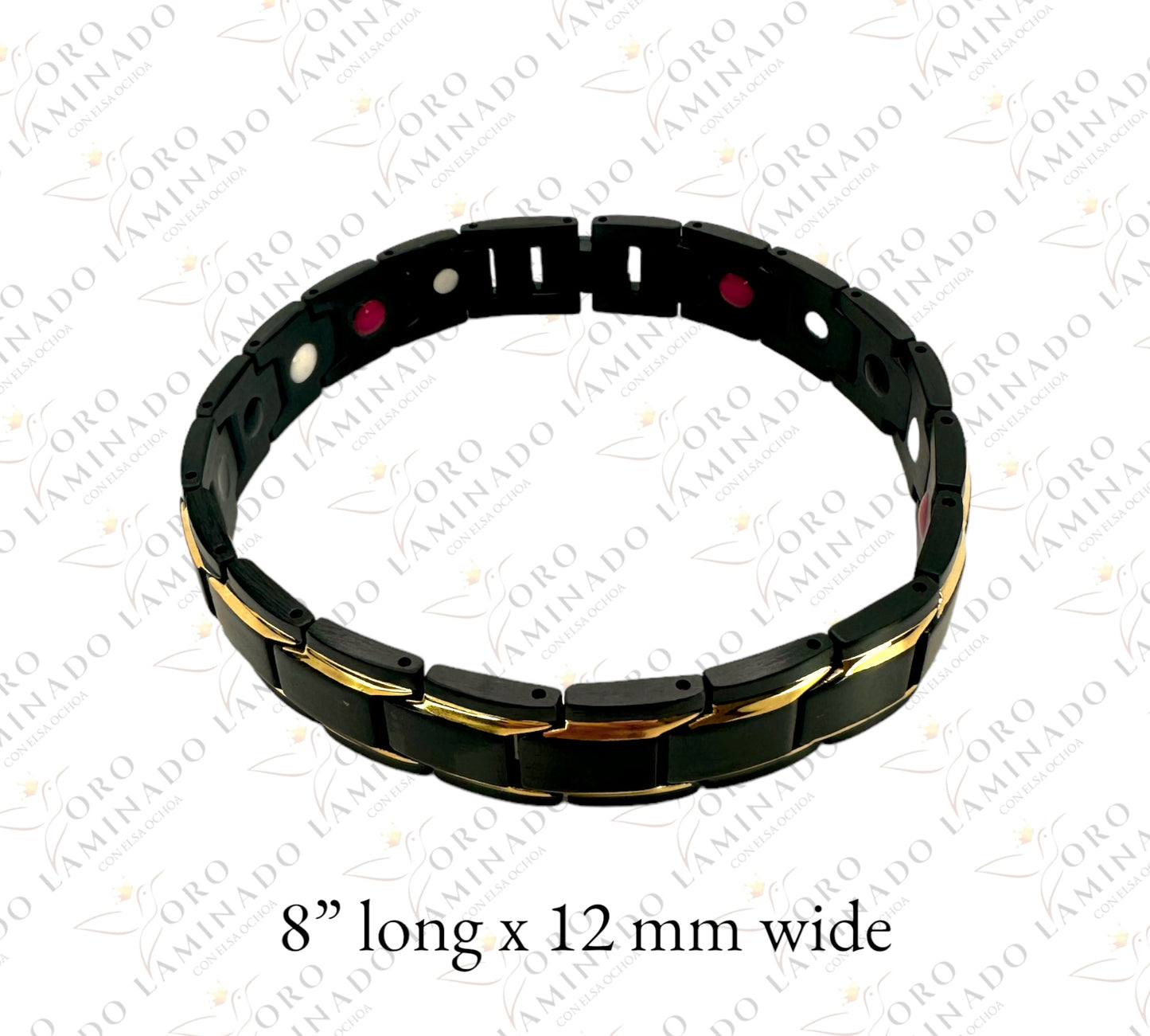 Black bracelet with gold C12