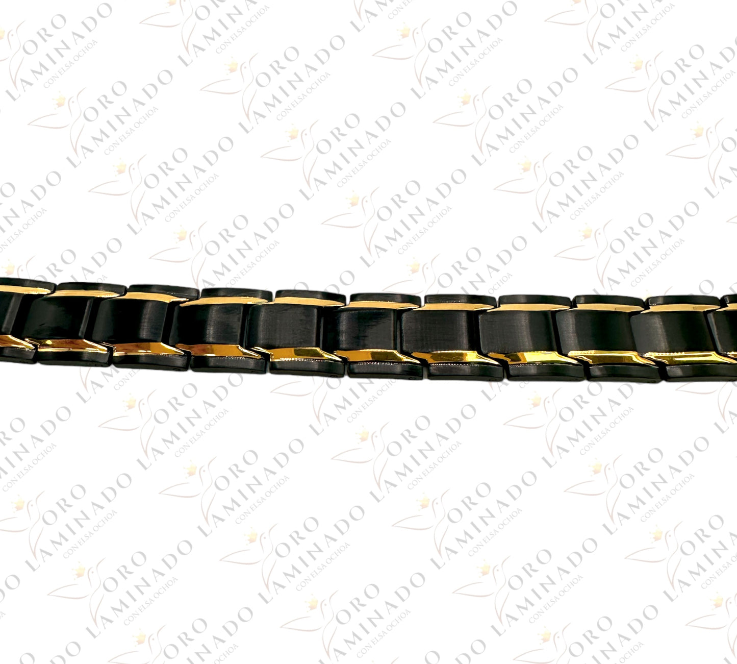 Black bracelet with gold C12