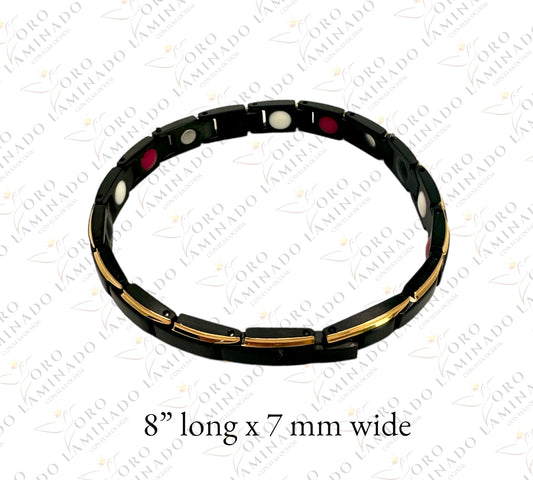 Black bracelet with gold C21