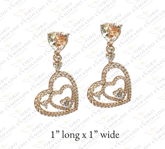 Double heart earrings R218