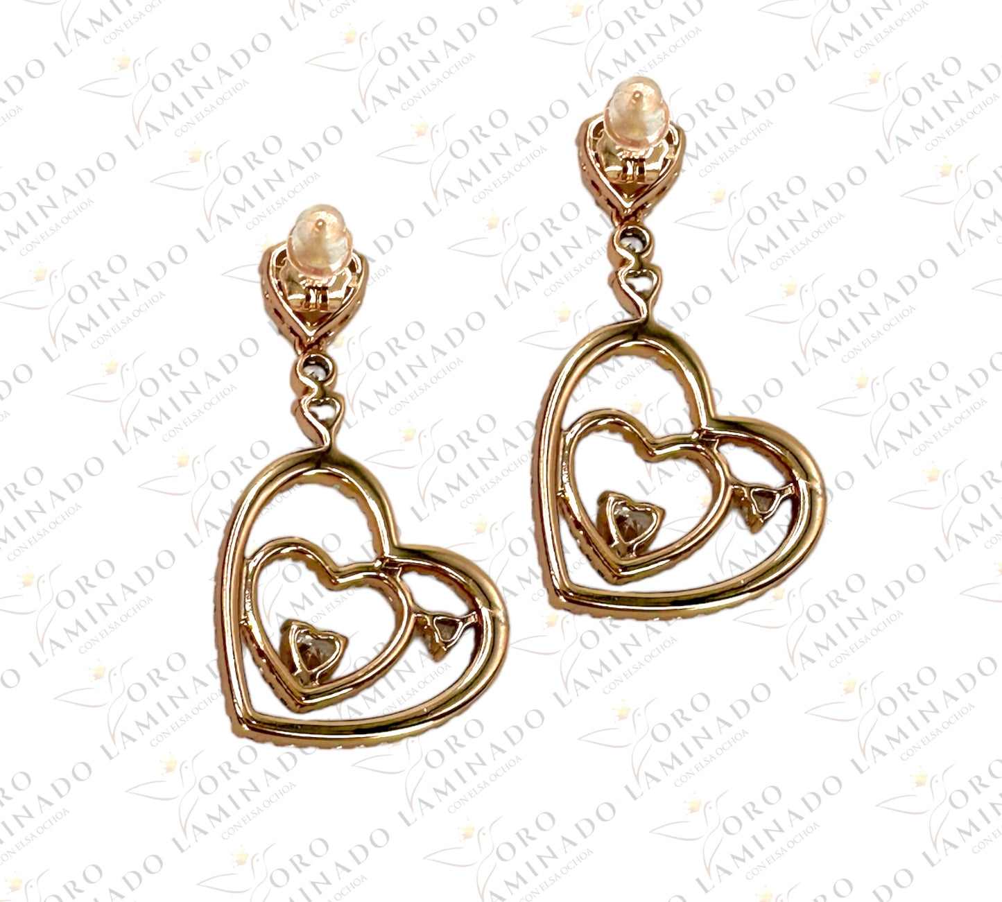 Double heart earrings R218