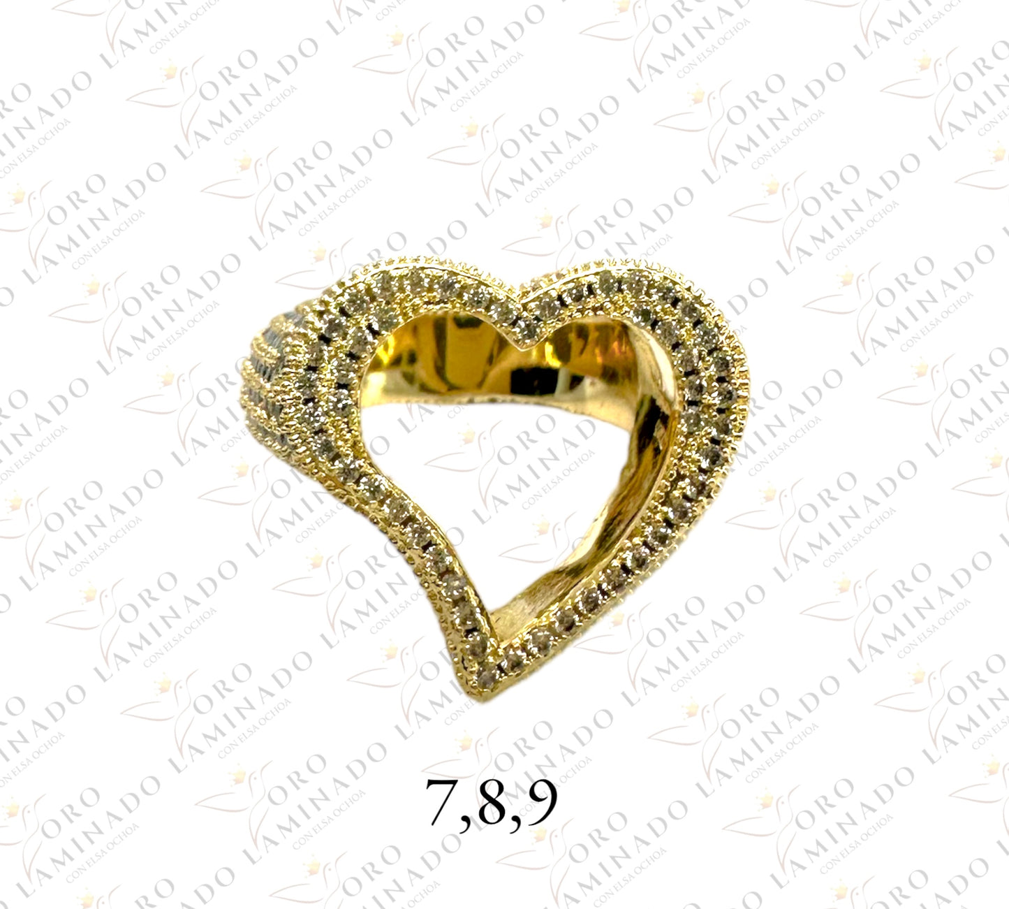 Heart ring with stones G193