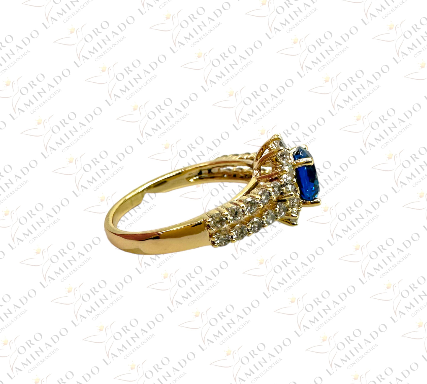 High Quality Blue ring with shiny stones C36