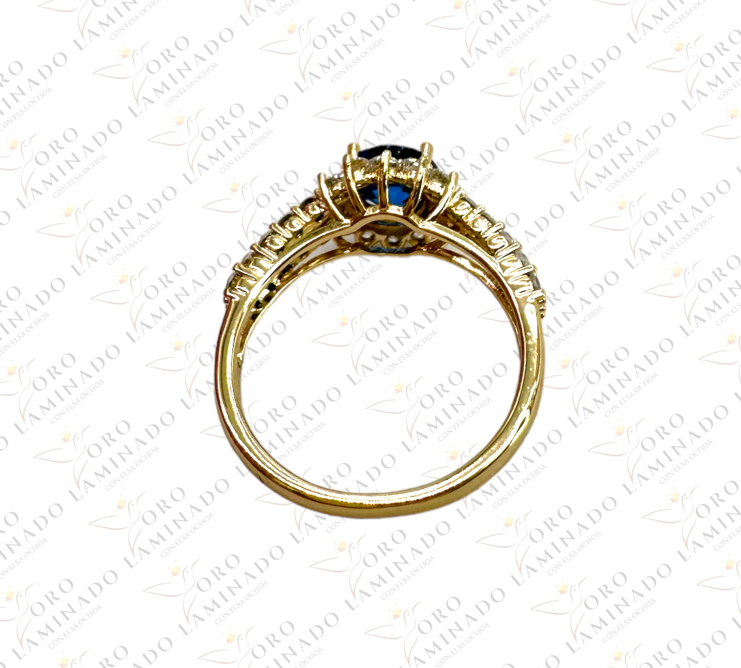 High Quality Blue ring with shiny stones C36