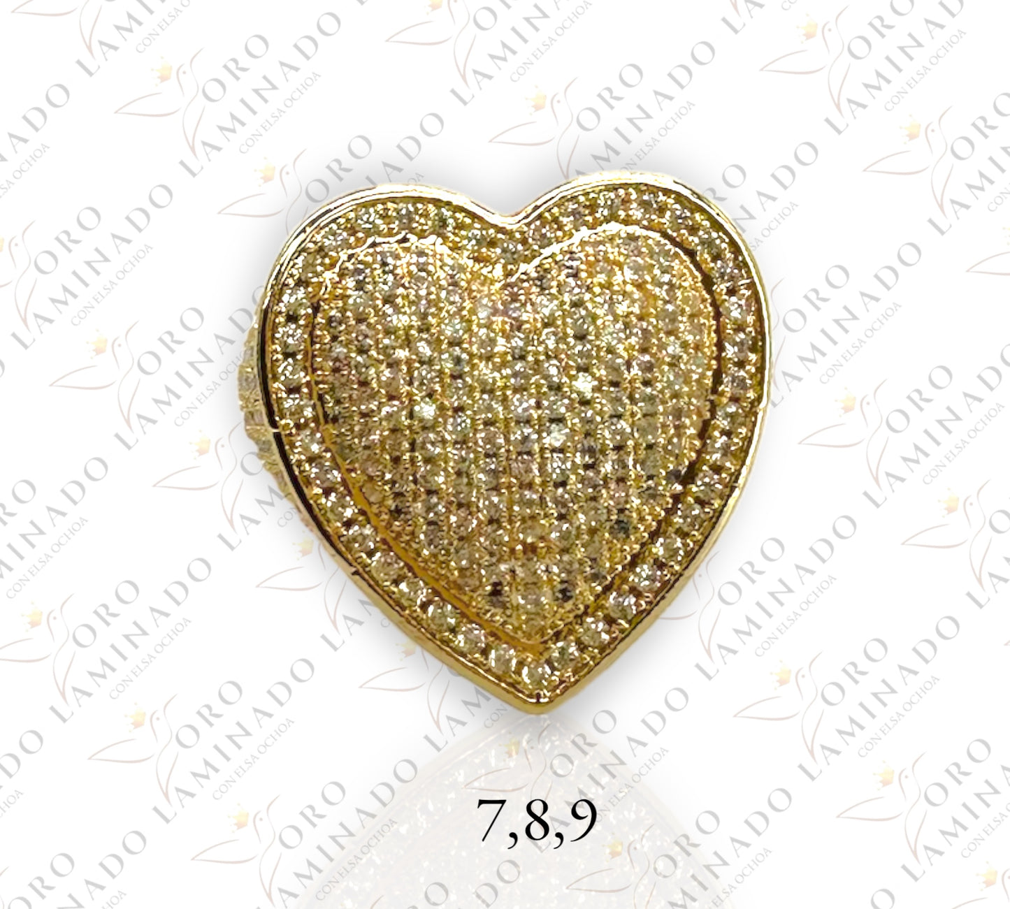 Heart ring with stones G204