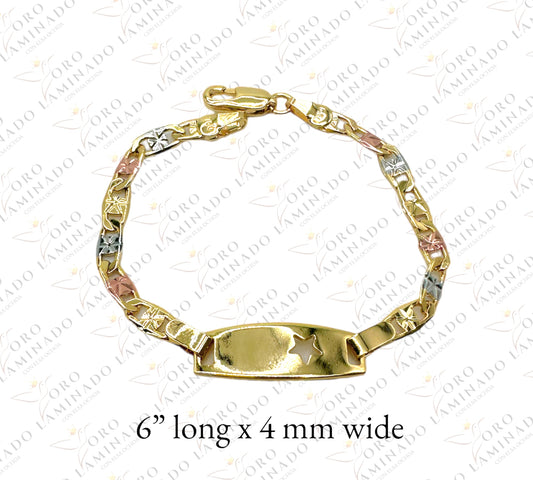 Tricolor gucci bracelet with star kids plate C61