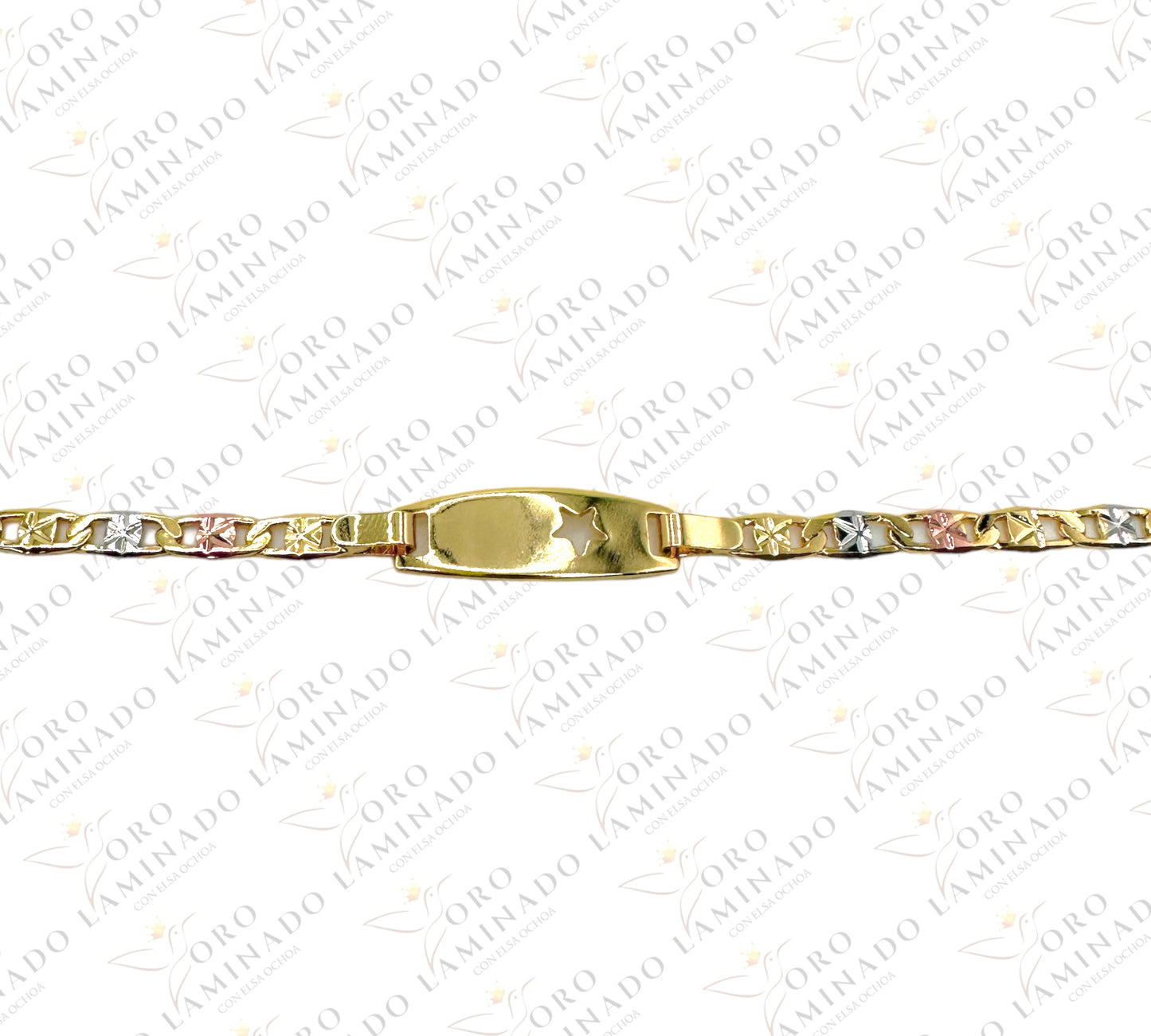 Tricolor gucci bracelet with star kids plate C61