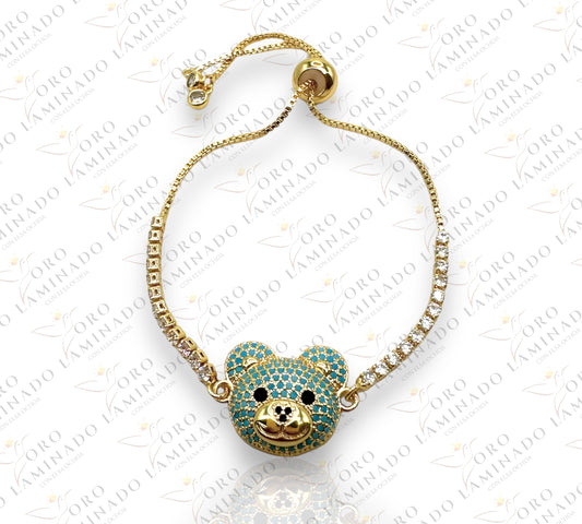 Sky blue bear adjustable bracelet C65