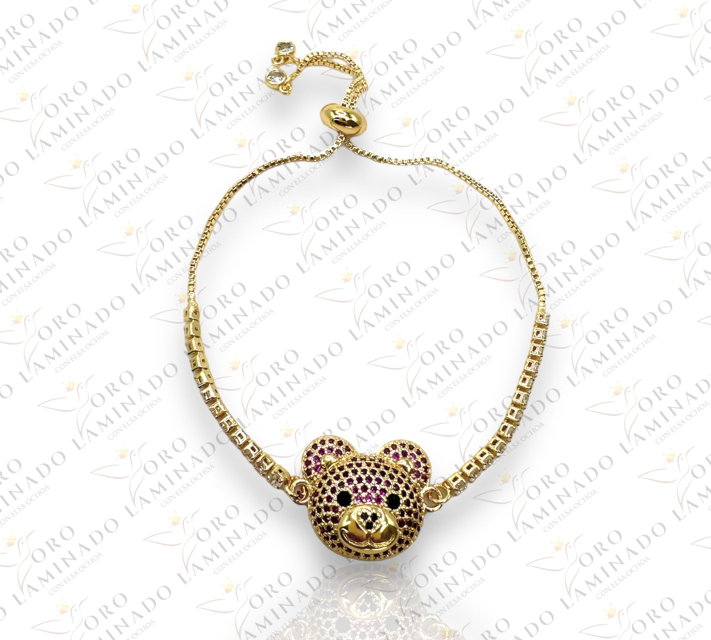 Pink bear adjustable bracelet C66