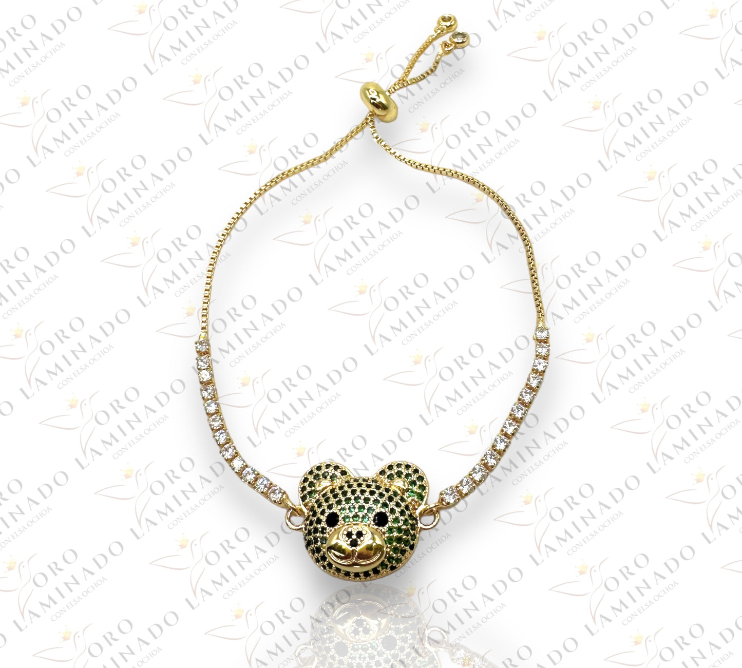 Green bear adjustable bracelet C67