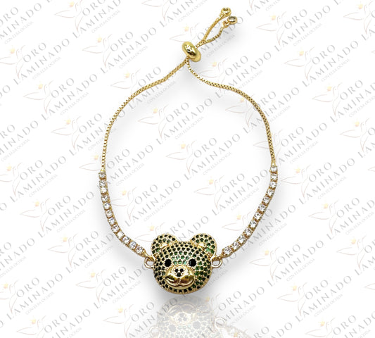 Green bear adjustable bracelet C67