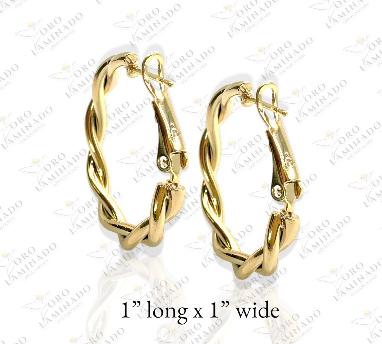 Gold rope hoop earring C80