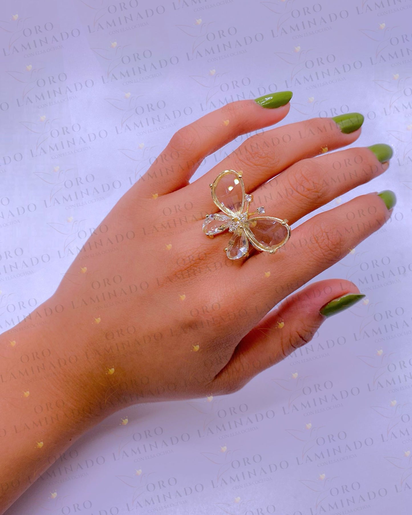 Clear butterfly ring G59
