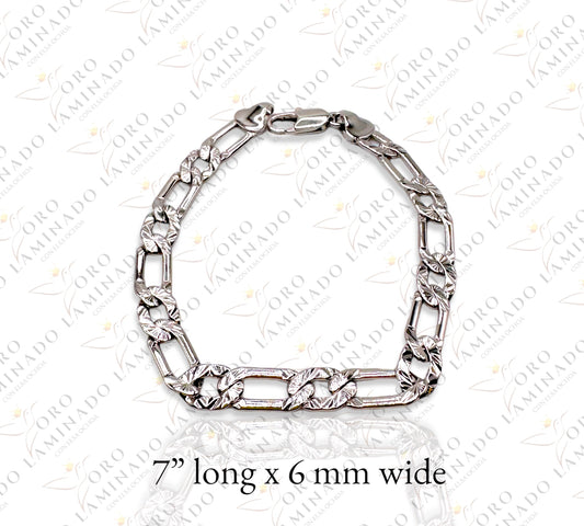 Silver figaro bracelet R344