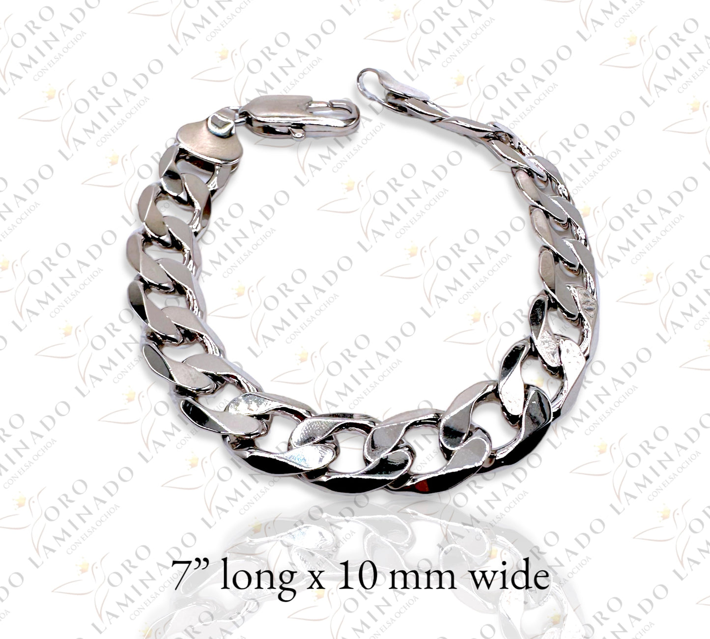 Silver open cuban bracelet B331