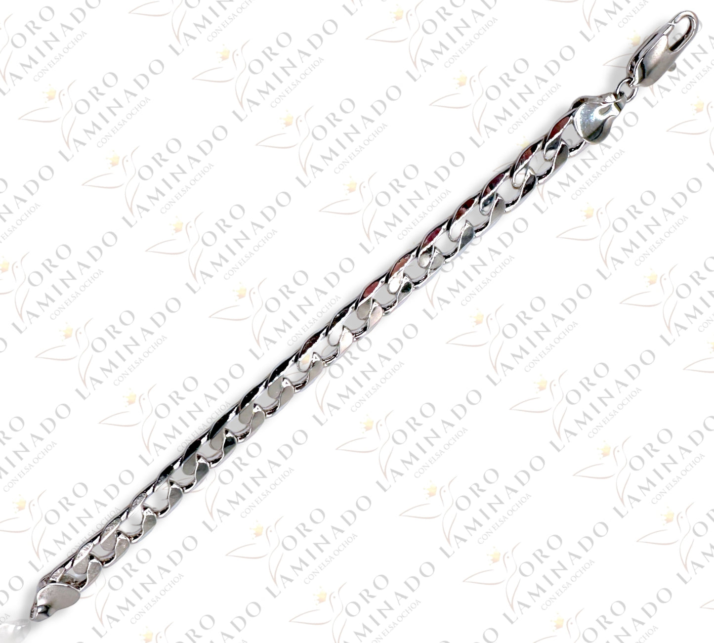 Silver open cuban bracelet B331