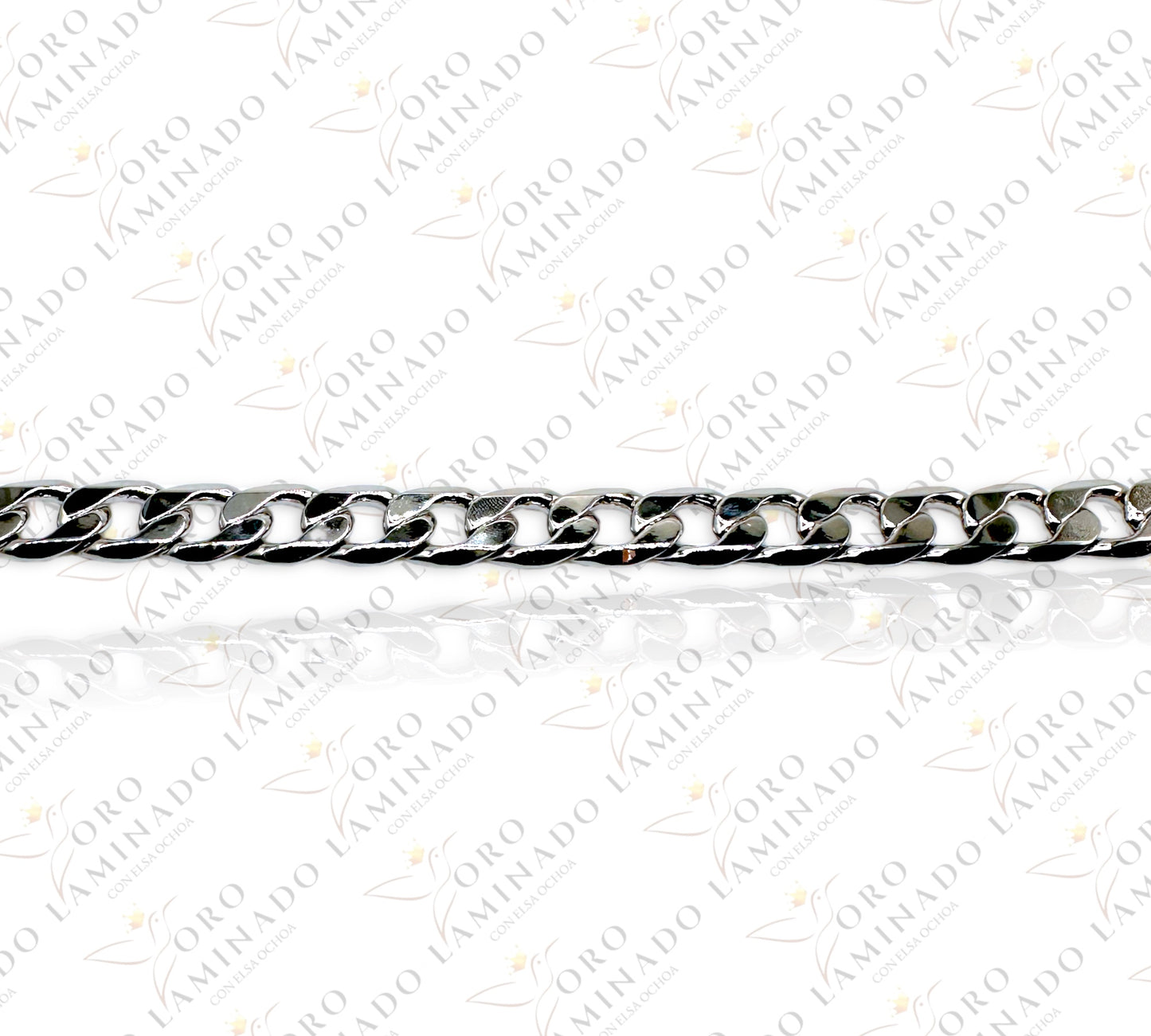 Silver open cuban bracelet B331