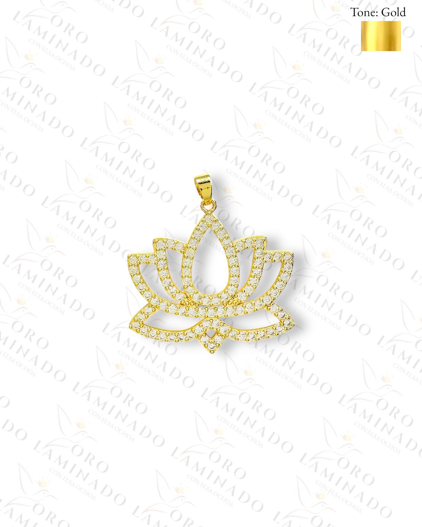 Gold Filled Lotus Flower Pendant  B24