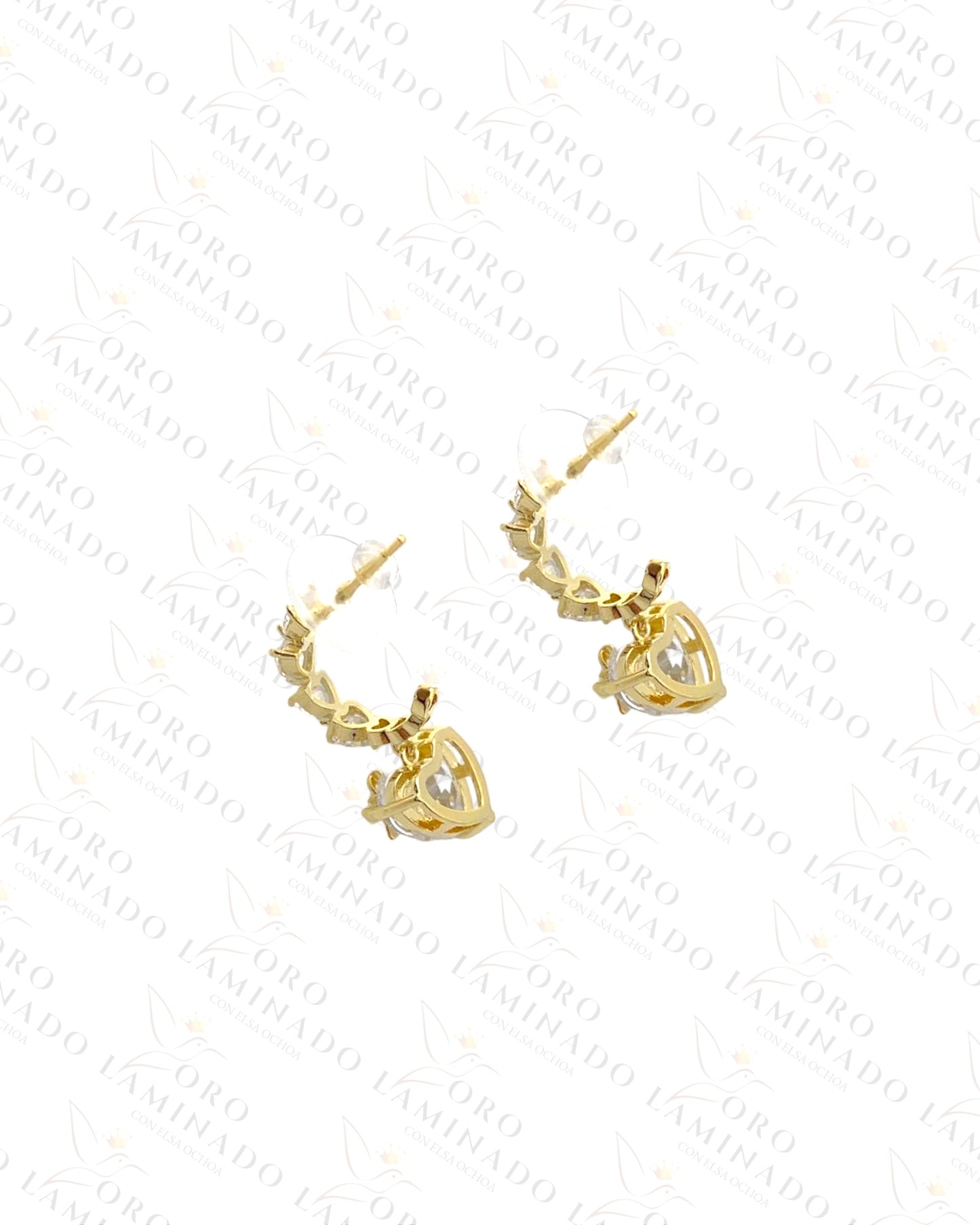High Quality Heart Earrings with Diamonds R193