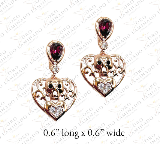 Skull heart earrings C120