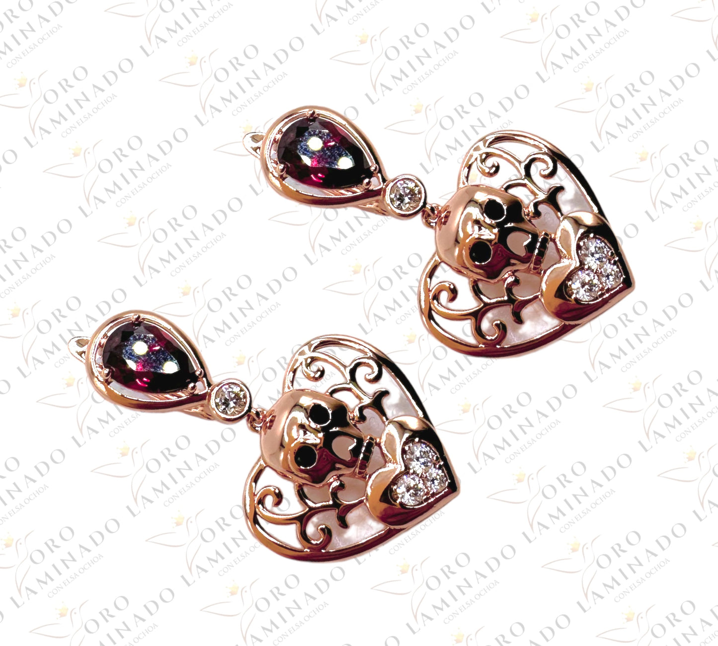 Skull heart earrings C120