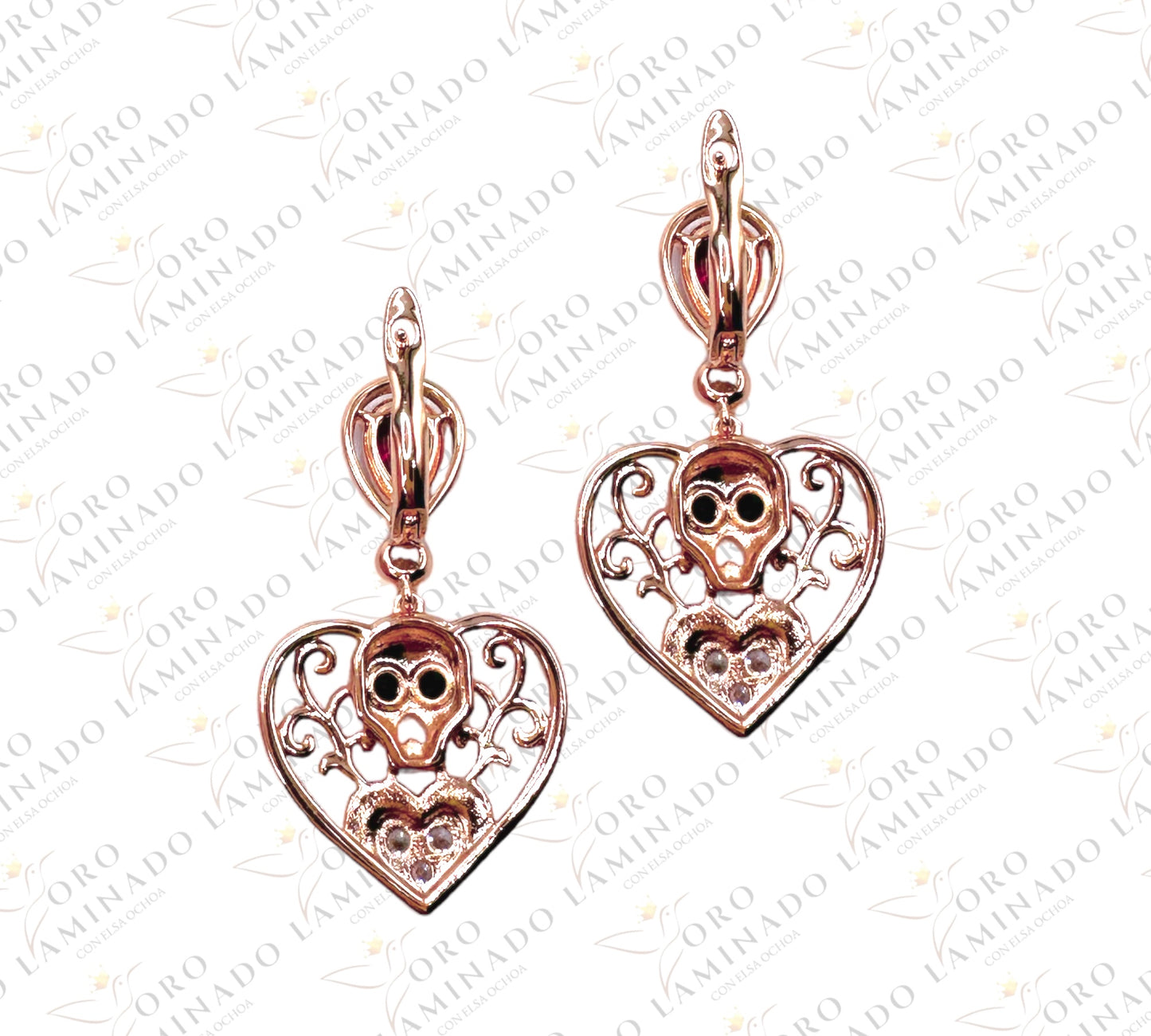 Skull heart earrings C120