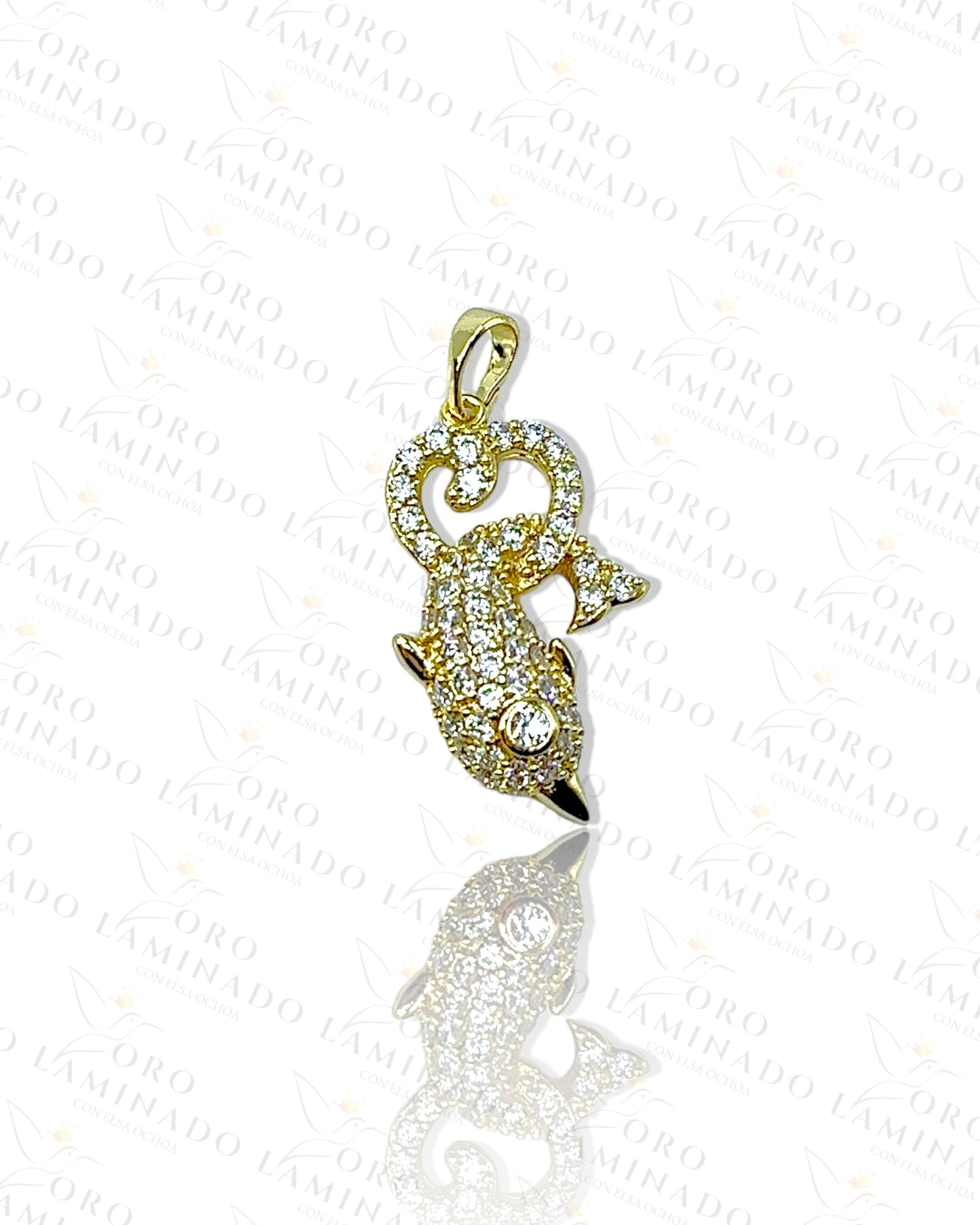 Dolphin with Heart Pendant C207