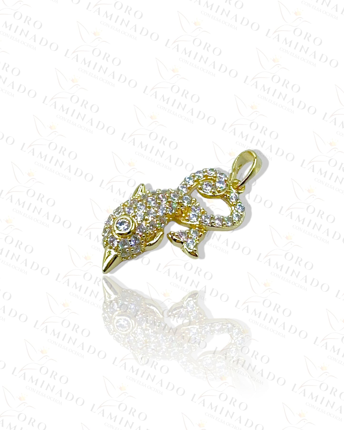 Dolphin with Heart Pendant C207