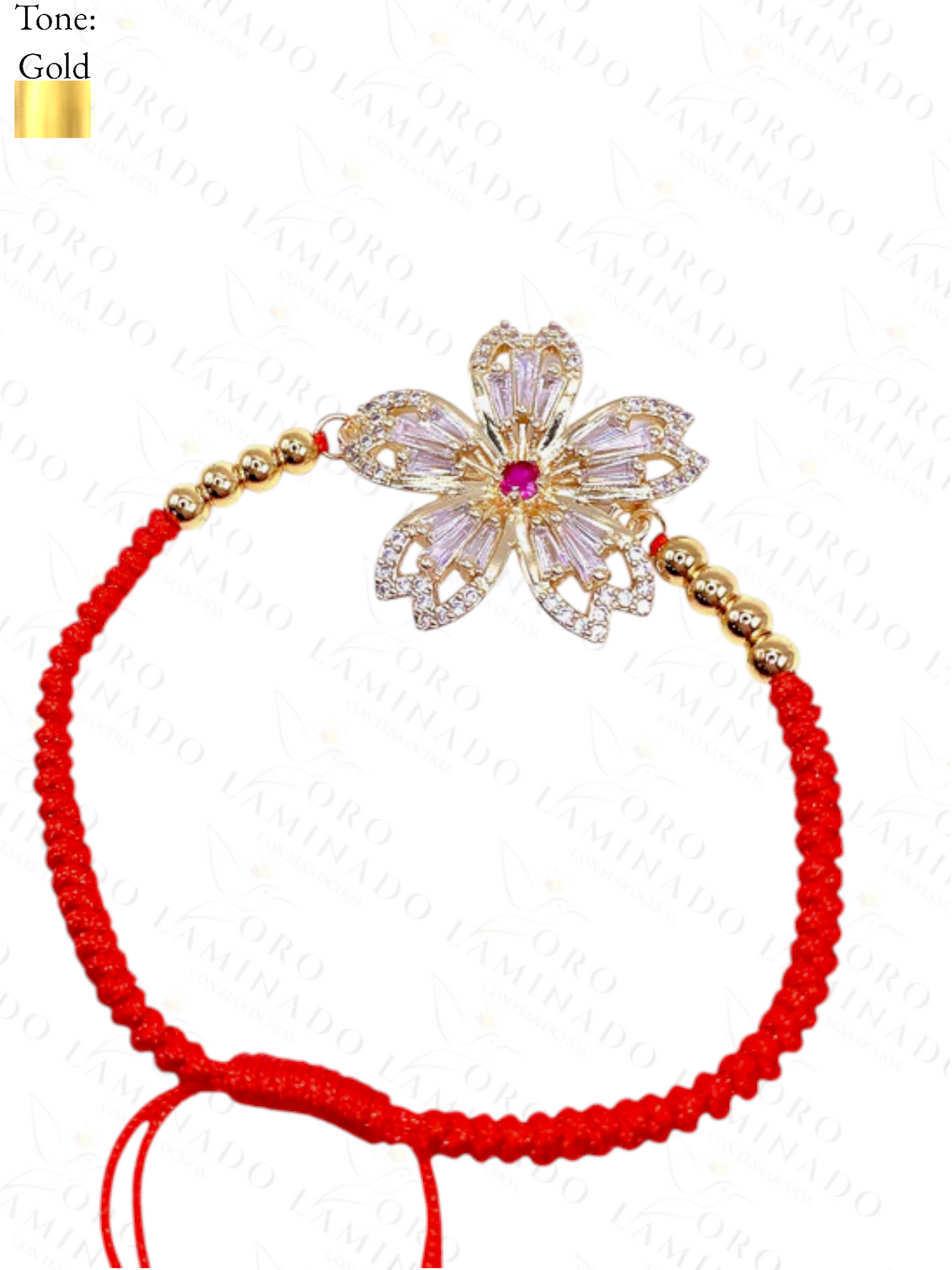 Gold Filled Cut crystal flower bracelet  B206