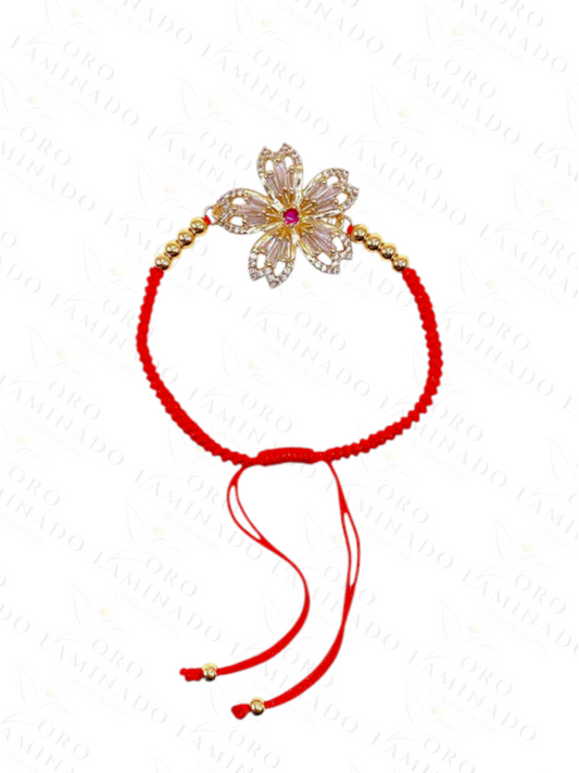 Gold Filled Cut crystal flower bracelet  B206