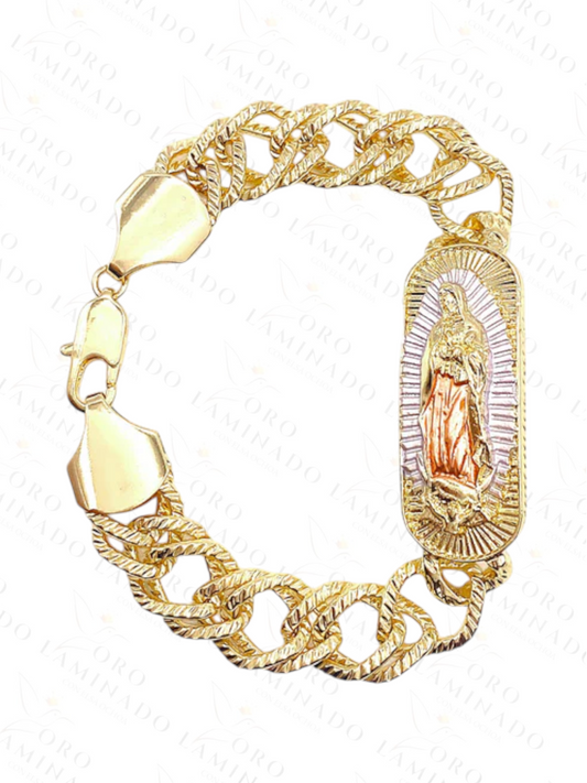 Gold Filled 8” Tri-Color Virgin Mary Bracelet B148