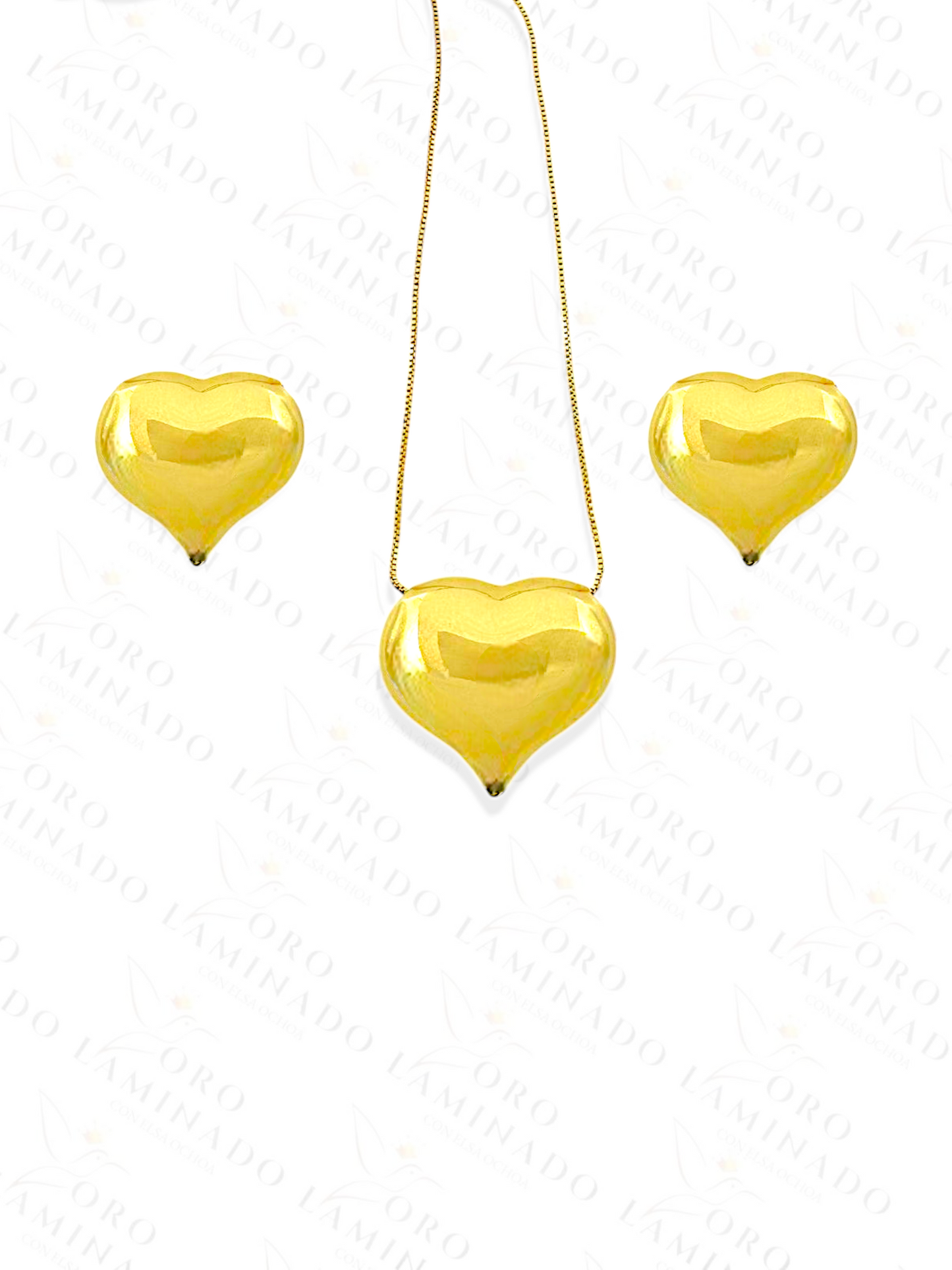 Gold Filled Chunky Hearts Set G376