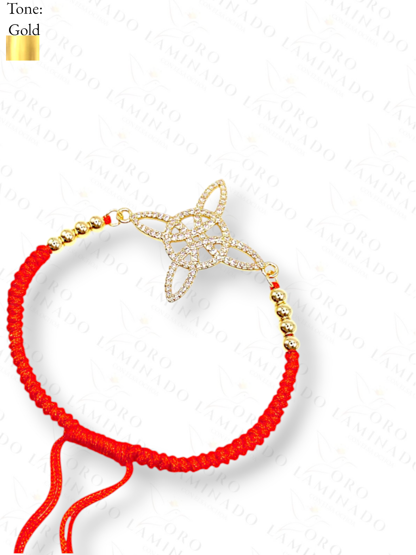 Gold Filled Red Adjustable Witch Knot Bracelet G124