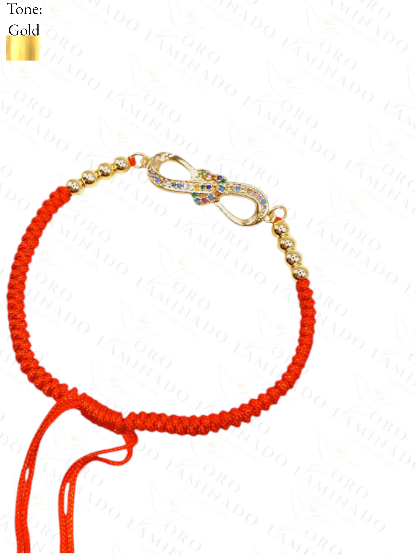 Gold Filled Red infinity bracelet Y173