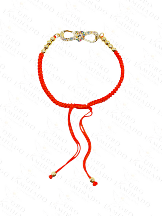 Gold Filled Red infinity bracelet Y173