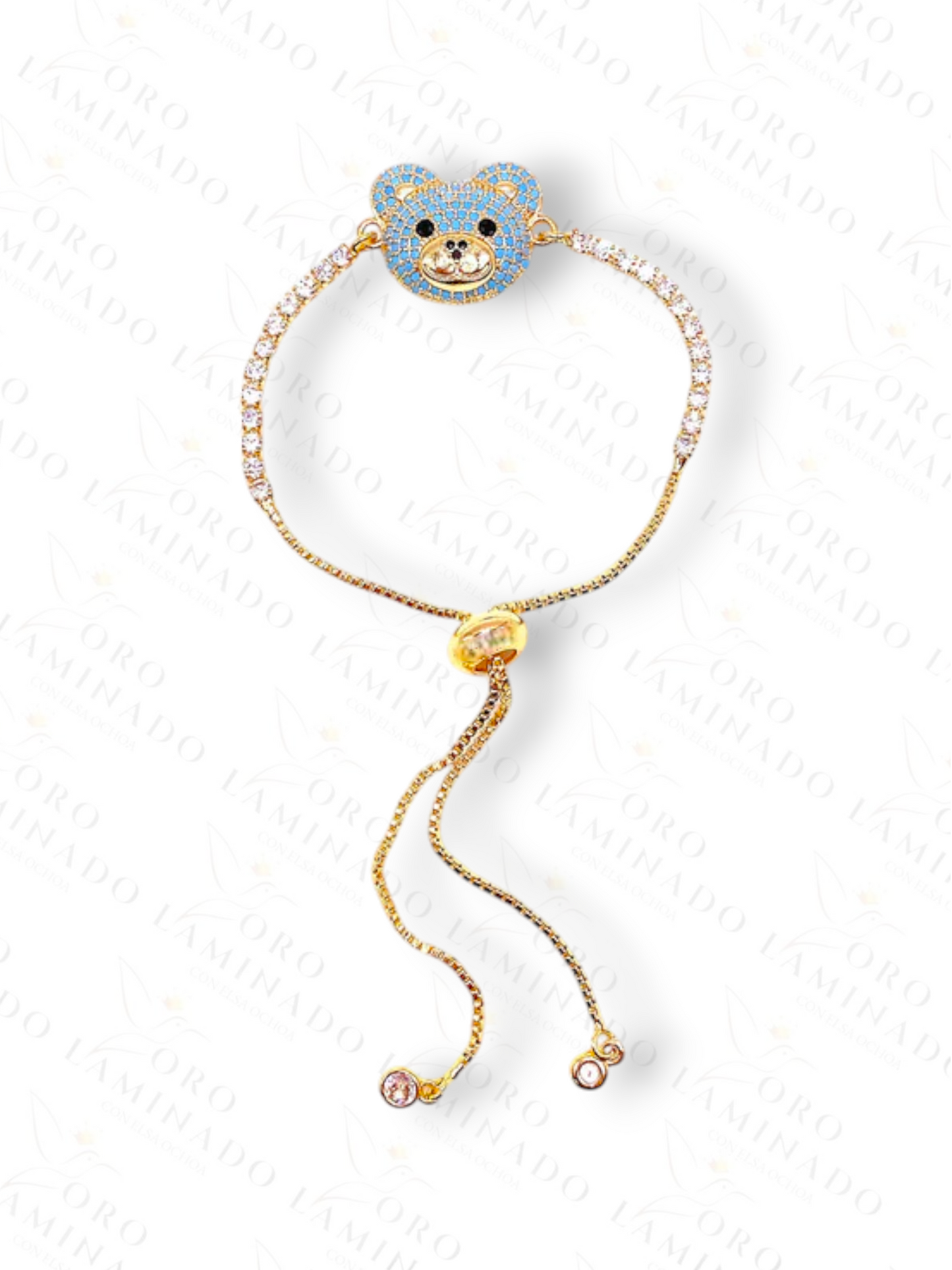 Gold Filled Sky blue bear adjustable Bracelet C65