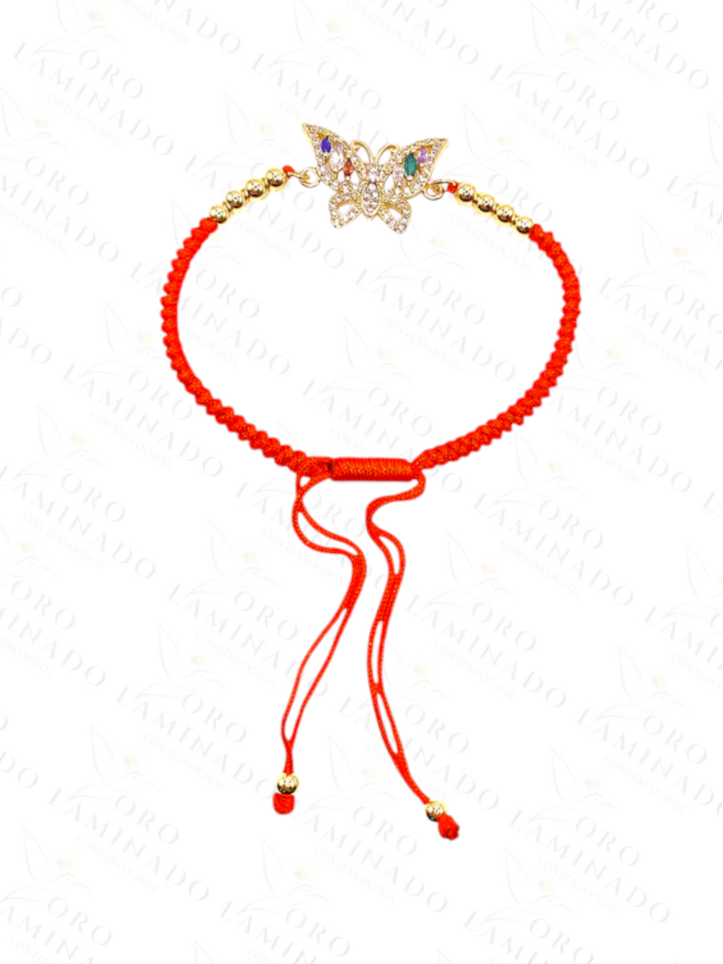 Gold Filled Red butterfly bracelet Y167