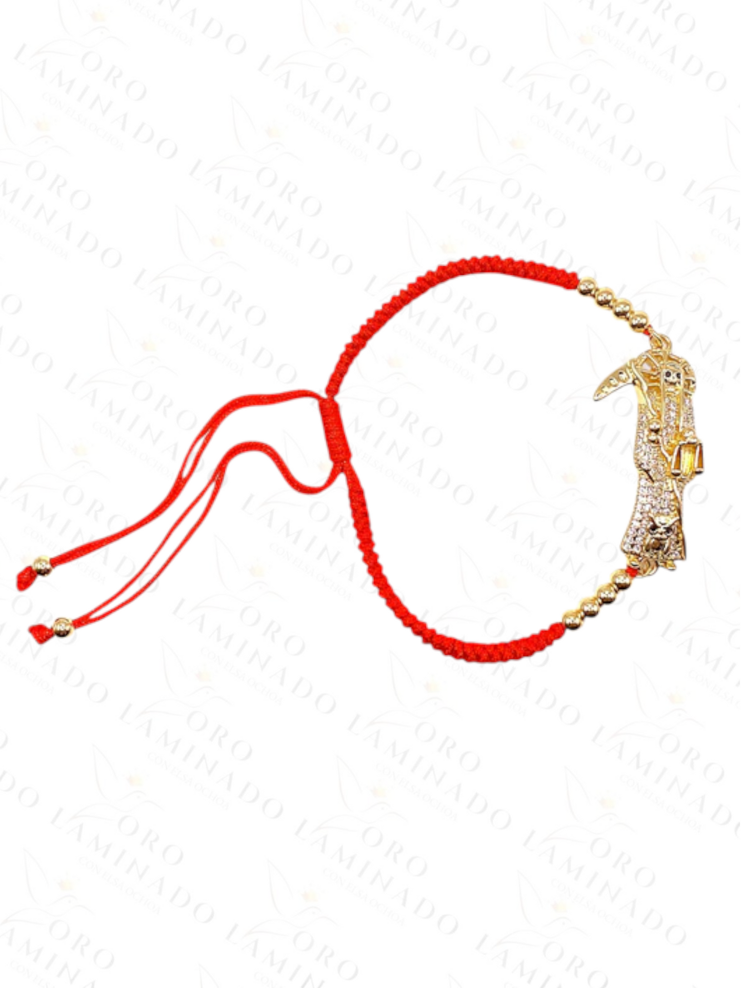 Gold Filled Adjustable Santa Muerte Bracelet Y9