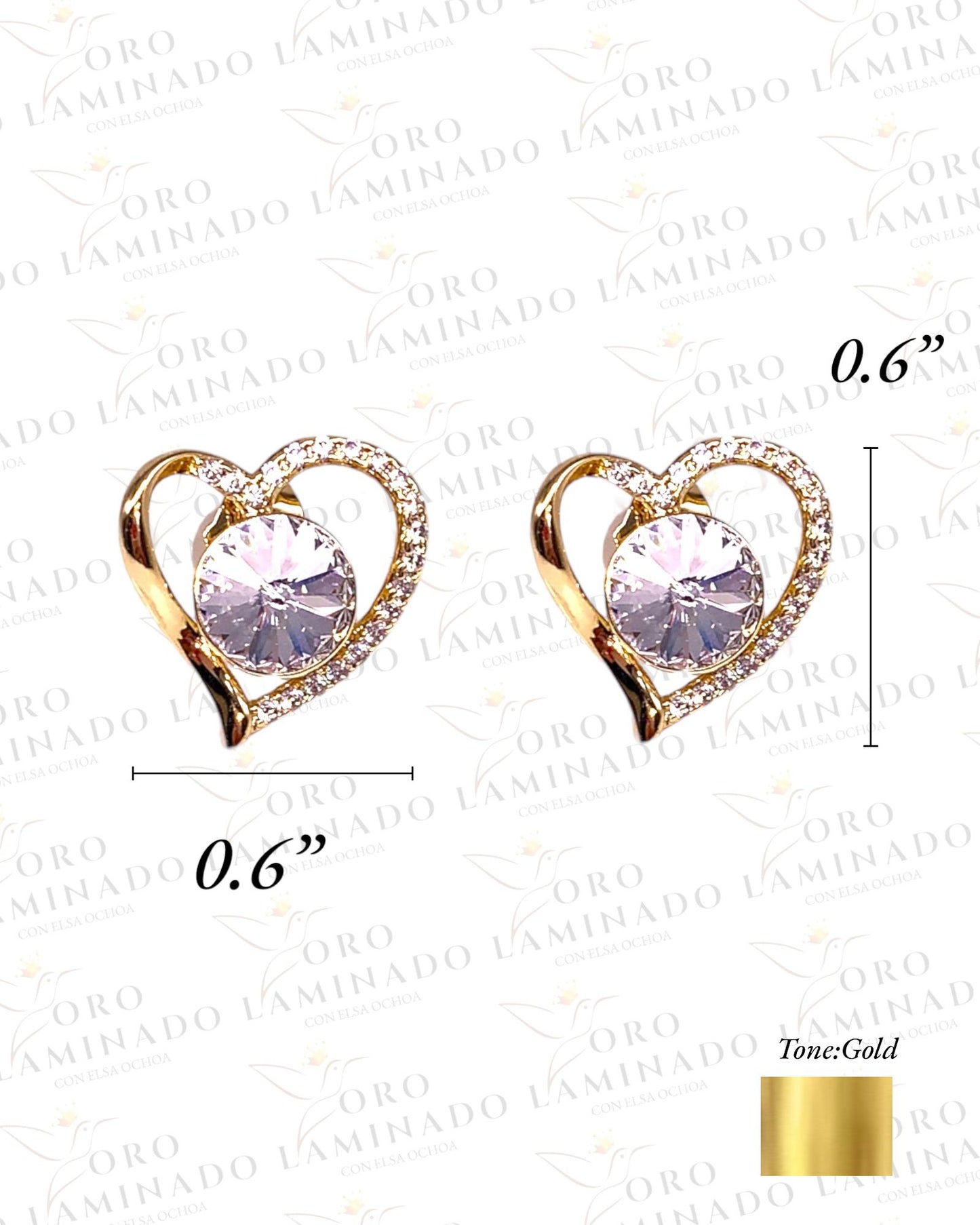 High Quality Heart Earrings with a Diamond Y452