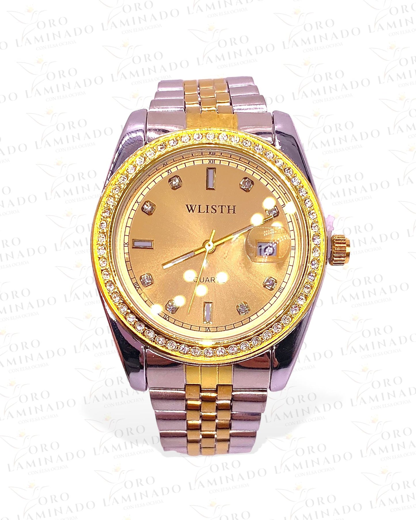 Silver Gold Stainless Steel Men's Watch R144